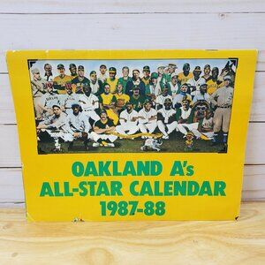 Oakland As All Star Calendar 1987-88 Collectible Reggie Jackson Rickey Henderson